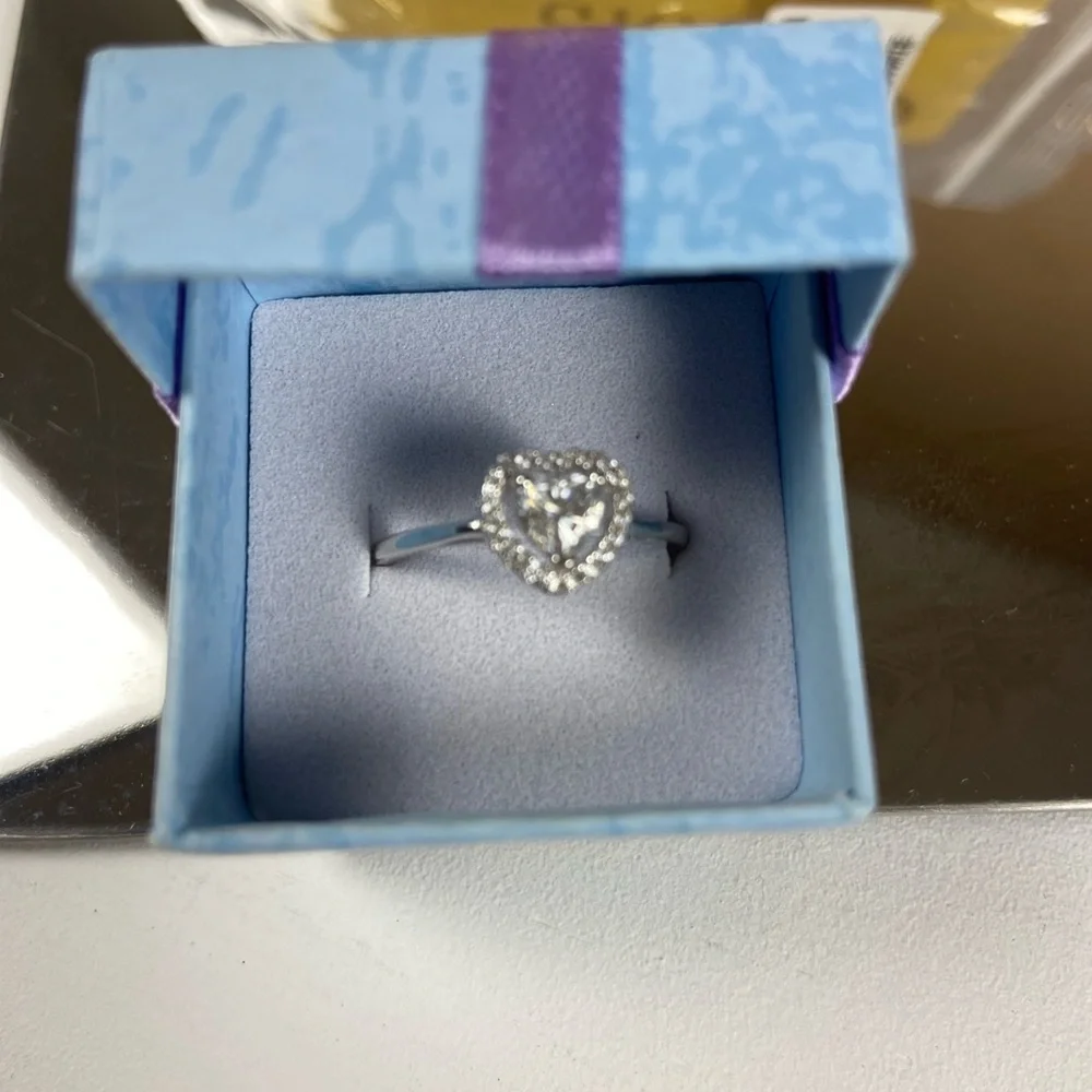 💐 Moissanite Heart Halo Ring 0.5CT Size 9 GRA Certified (Mothers Day Gift)